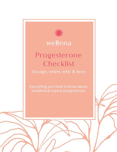Free Progesterone 101 Checklist PDF - Wellena / Hormones Balance