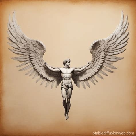 Illustration of Icarus' Ancient Greek Wings | Stable Diffusion Online