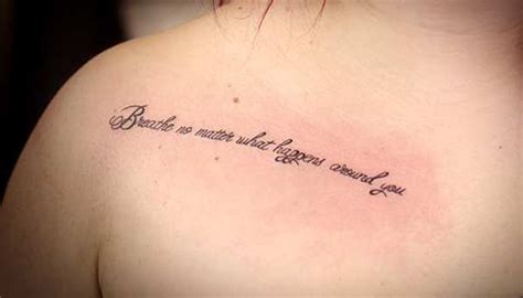 Татуировка надпись на ключице - фото в салоне Tattoo Times