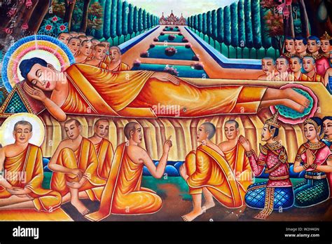 Death of buddha painting hi-res stock photography and images - Alamy