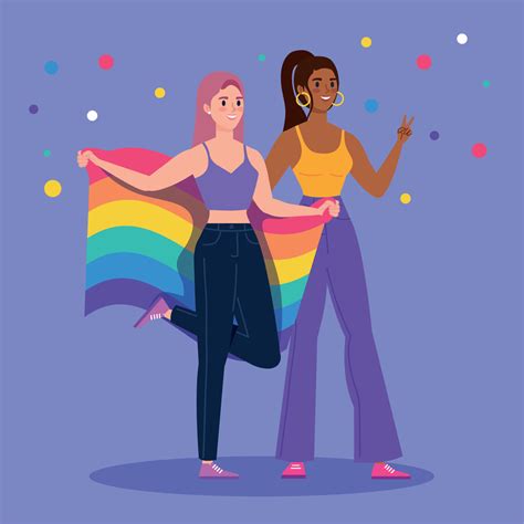 lesbians lovers couple characters 11251072 Vector Art at Vecteezy