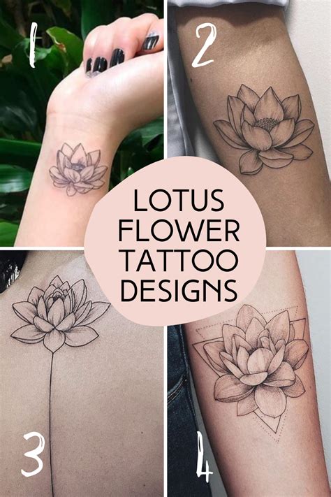 Simple Lotus Flower Tattoo Designs