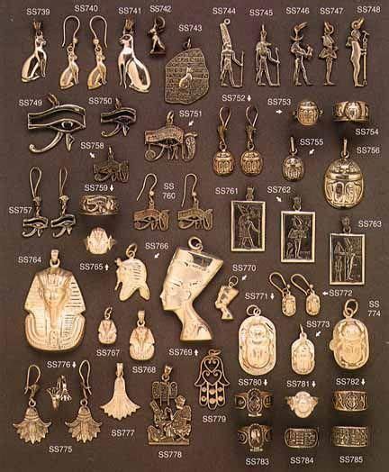 Charms representing Egyptian heritage of unobtainable riches and ...