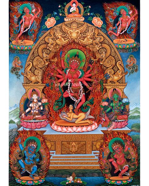 Sacred Presence Dakini Thangka Print | Beautiful Wall Decor of Dakini