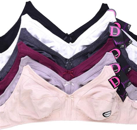 6 Pieces Wireless Lace Full Cup 3-Hooks No Padding Wire Free Bra (40C ...