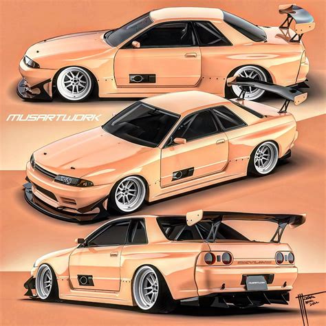 nissan skyline gt    digitally peachy  slammed