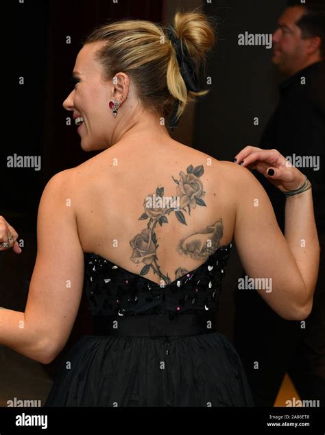 Scarlett Johansson, tattoo detail. 'Marriage Story' film premiere