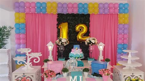 Decoração 12 Anos Menina - Decoração Festa Tema Jardim Encantado Rosa 12 anos - YouTube