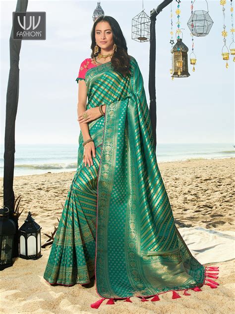 Beautiful Green Color Silk Designer Classic Saree | Saree designs