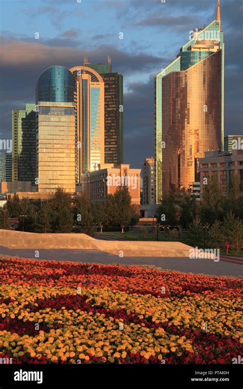 Kazakhstan; Astana, skyline, skyscrapers, modern architecture Stock ...