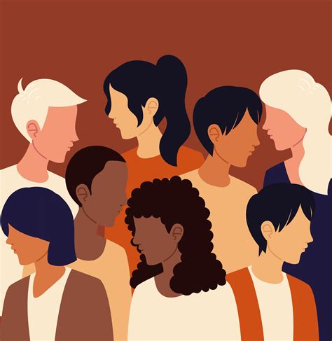 diverse group  people vector art icons  graphics