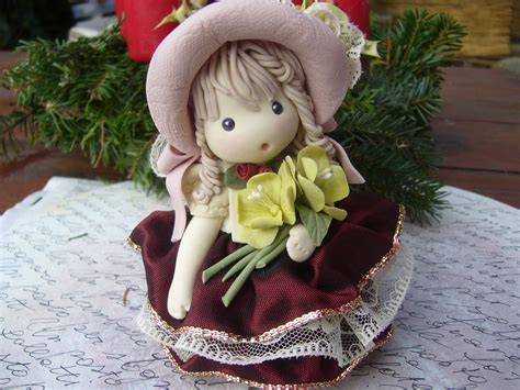 bambolina pizzo e velluto in porcellana fredda.doll.polymer clay | Figur