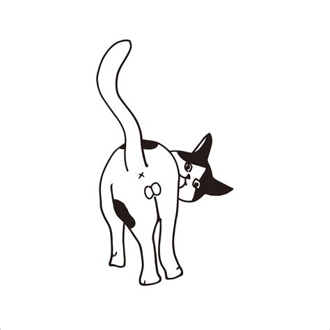 Cat Butt Coloring page 8360632 Vector Art at Vecteezy
