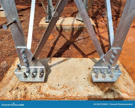 foundation footing  steel structure high voltage   tower