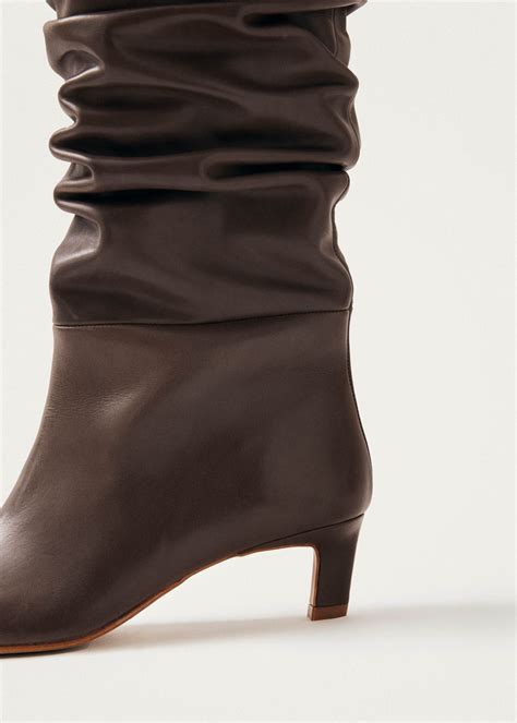 Kalila Brown Leather Boots | ALOHAS
