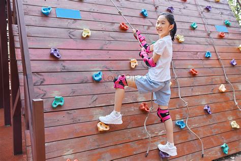 child outdoor training rock climbing wall picture  hd