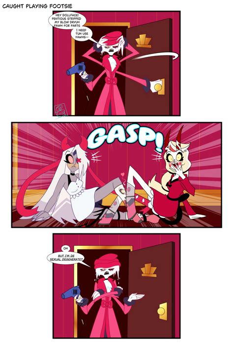 Caught Playing Footsie / Charlie (Hazbin Hotel) :: Vaggie :: Angel Dust