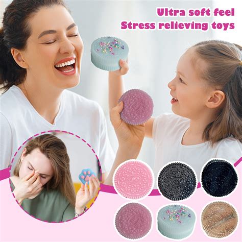 handmade silicone stress relief oreo squishy toy taba squishy dessert