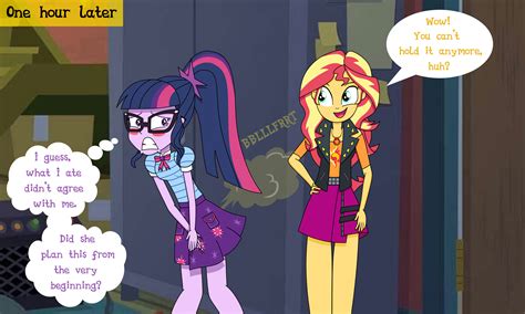 #2142358 - suggestive, twilight sparkle, sunset shimmer, sci-twi