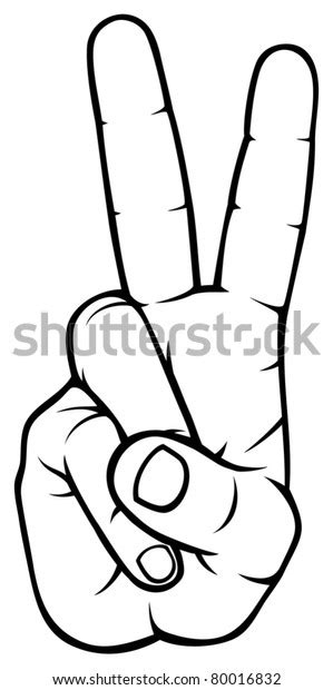 Victory Sign Hand Gesture Stock Vector (Royalty Free) 80016832