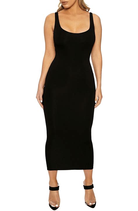 Naked Wardrobe NW Sculpt Tank Midi Dress | Nordstrom