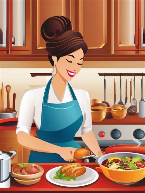 Cooking Clipart - Serving A Delicious Meal Vector Clipart