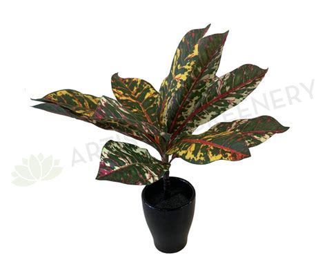 SP0339 Faux Red Croton Plant 33cm Australia Perth Artificial Plants | ARTISTIC GREENERY ...