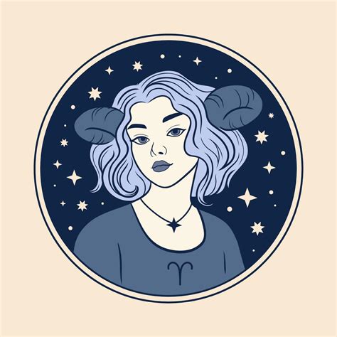 Aries woman zodiac sign, beautiful girl face, horoscope symbol 24661135