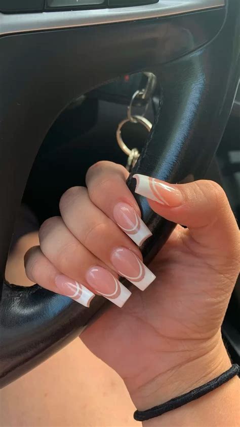 Summer nails, Spring nail inspo, white french tip, nail inspo, trendy ...