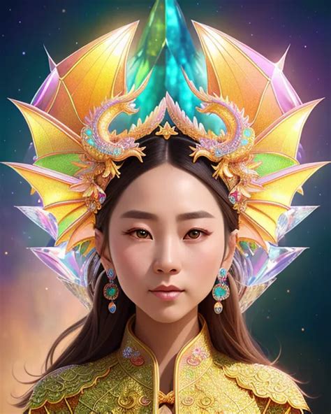mystic dragon human form  ai photo generator starryai
