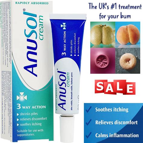 Anal itching, Hemorrhoids, Piles Treatment 3 Way Action - Anusol Cream