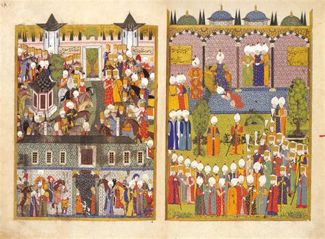 The Enthronement of Süleyman the Magnificent, from the Süleymanname ...
