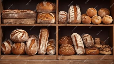 Premium AI Image | Different types of bread in the bakery Various ...