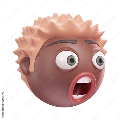 Emoji astonished face of funny black african american man. Cartoon ...