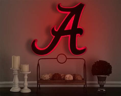 alabama crimson tide wood led sign alabama football sign university