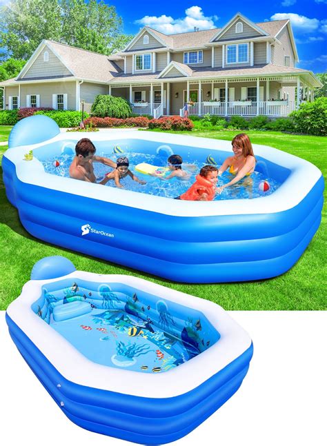 Amazon.com: Inflatable Pool,Blow up Kiddie Pool with Seats and