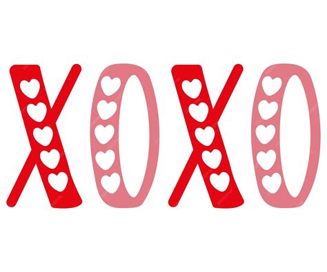 Premium Vector | XOXO hugs and kisses brush lettering and heart on a