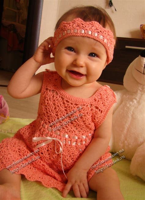 Платье для девочки с повязочкой: crochet_helen — LiveJournal