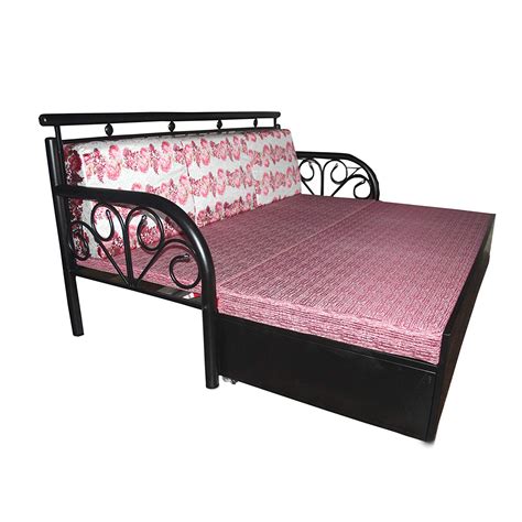 Metal Sofa Cum Bed With Storage Box 3 Seater