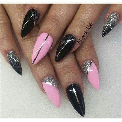 Uñas Acrilicas Negras Con Rosa : Unas Acrilicas Rosa Neon Con Negro Y ...