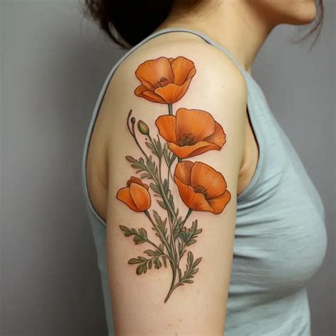 California Poppy Tattoos: Meaning, Symbolism (88 Designs) - HBTat2