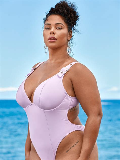 Plus Size 'Agent Violet' One-Piece Swimsuit - Tabria Majors X FTF