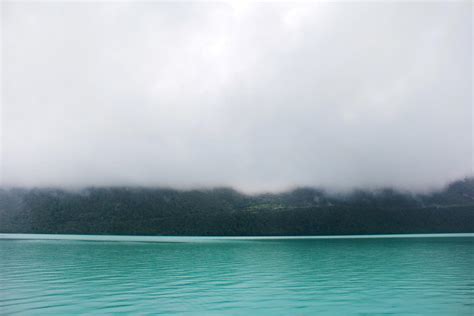 Free Images - misty lake green sky