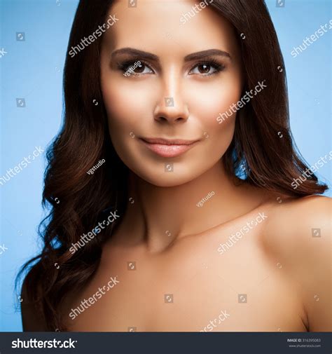 Portrait Beautiful Woman Naked Shoulders On Stock Photo 316395083