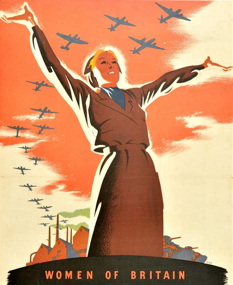 Original Vintage WWII Poster Women Of Britain Come Into The Factories