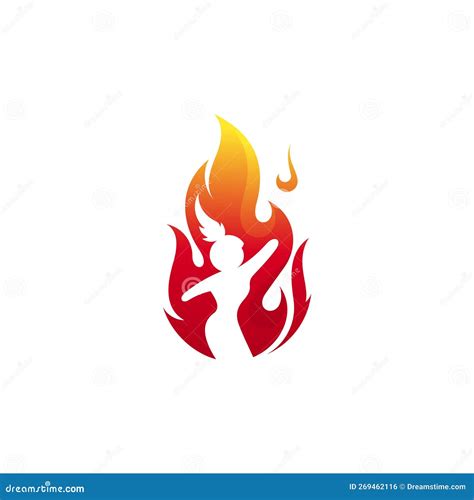 Girl Logo with Fire Design Vector, Hot Body Icons Stock Vector