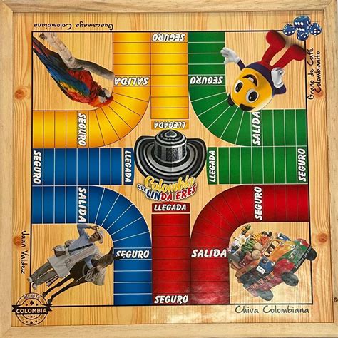 Amazon.com: Parques Colombiano, parchis, tablero de Madera, juego de