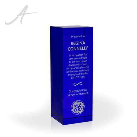 Alexis Blue Crystal Column Award | Engraved Crystal Awards | Awarding You
