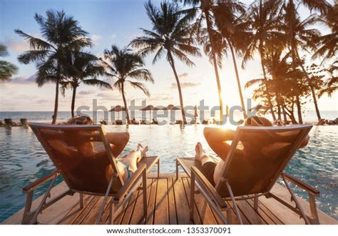 Luxury Travel Romantic Beach Getaway Holidays Stock Photo 1353370091 ...