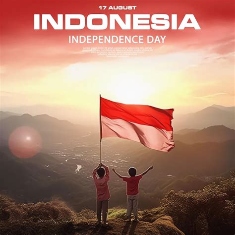premium psd happy indonesia independence day celebration